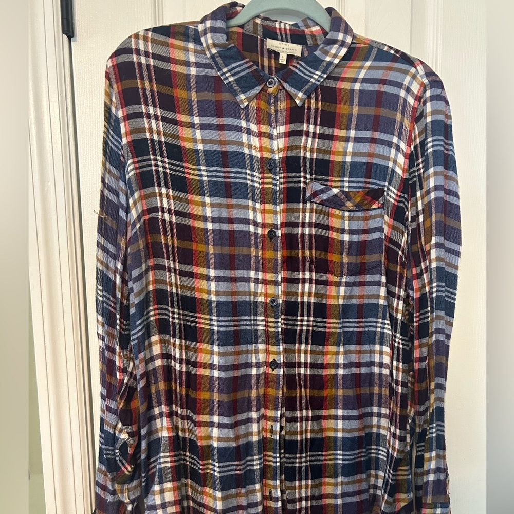 Lucky Brand Multicolor Plaid Flannel Button-Down Shirt